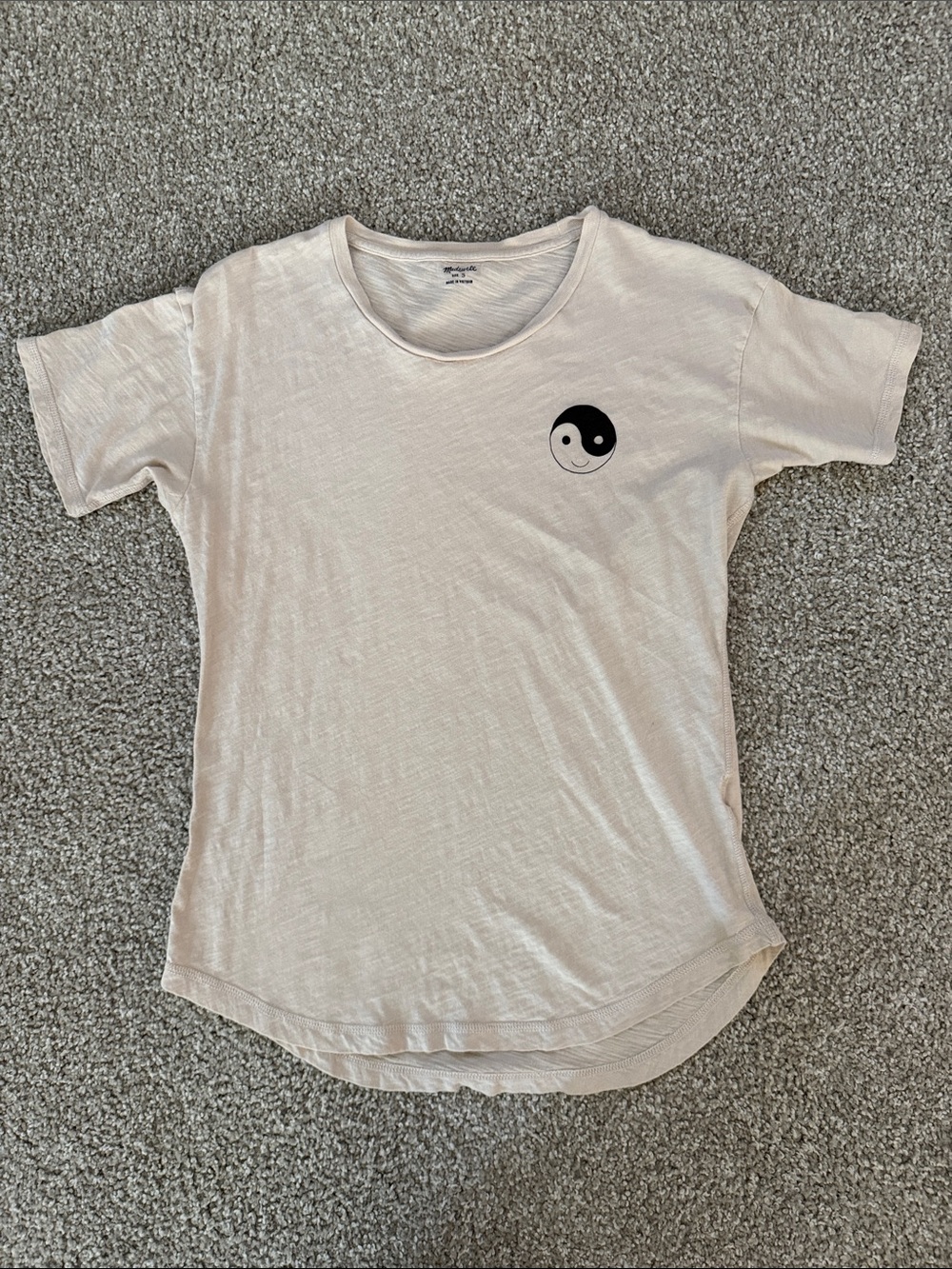 Madewell Light Pink Tee with Black Yin Yang Graphic - Kids